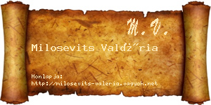 Milosevits Valéria névjegykártya